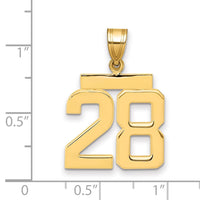 Load image into Gallery viewer, 14k Medium Polished Number 28 Charm

