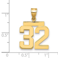 Load image into Gallery viewer, 14k Medium Polished Number 32 Charm
