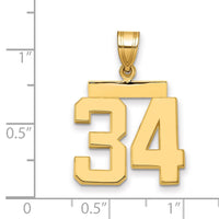 Load image into Gallery viewer, 14k Medium Polished Number 34 Charm
