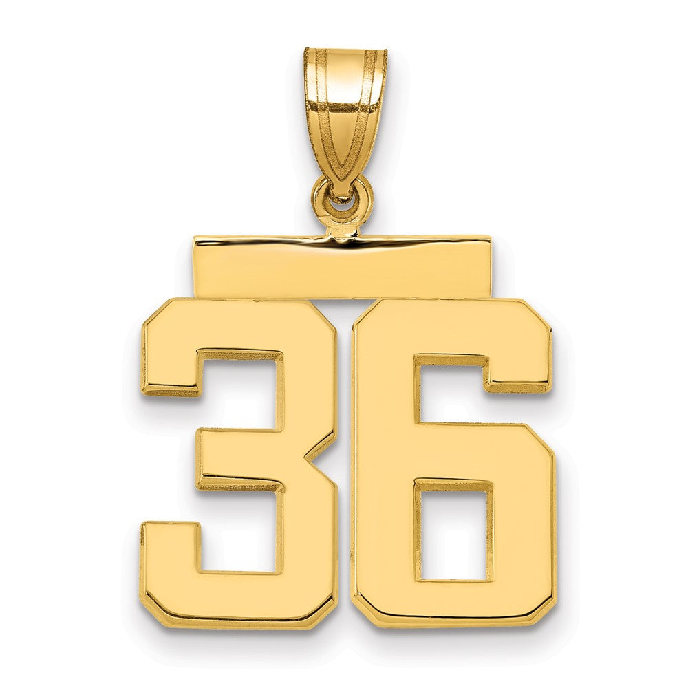 14k Medium Polished Number 36 Charm
