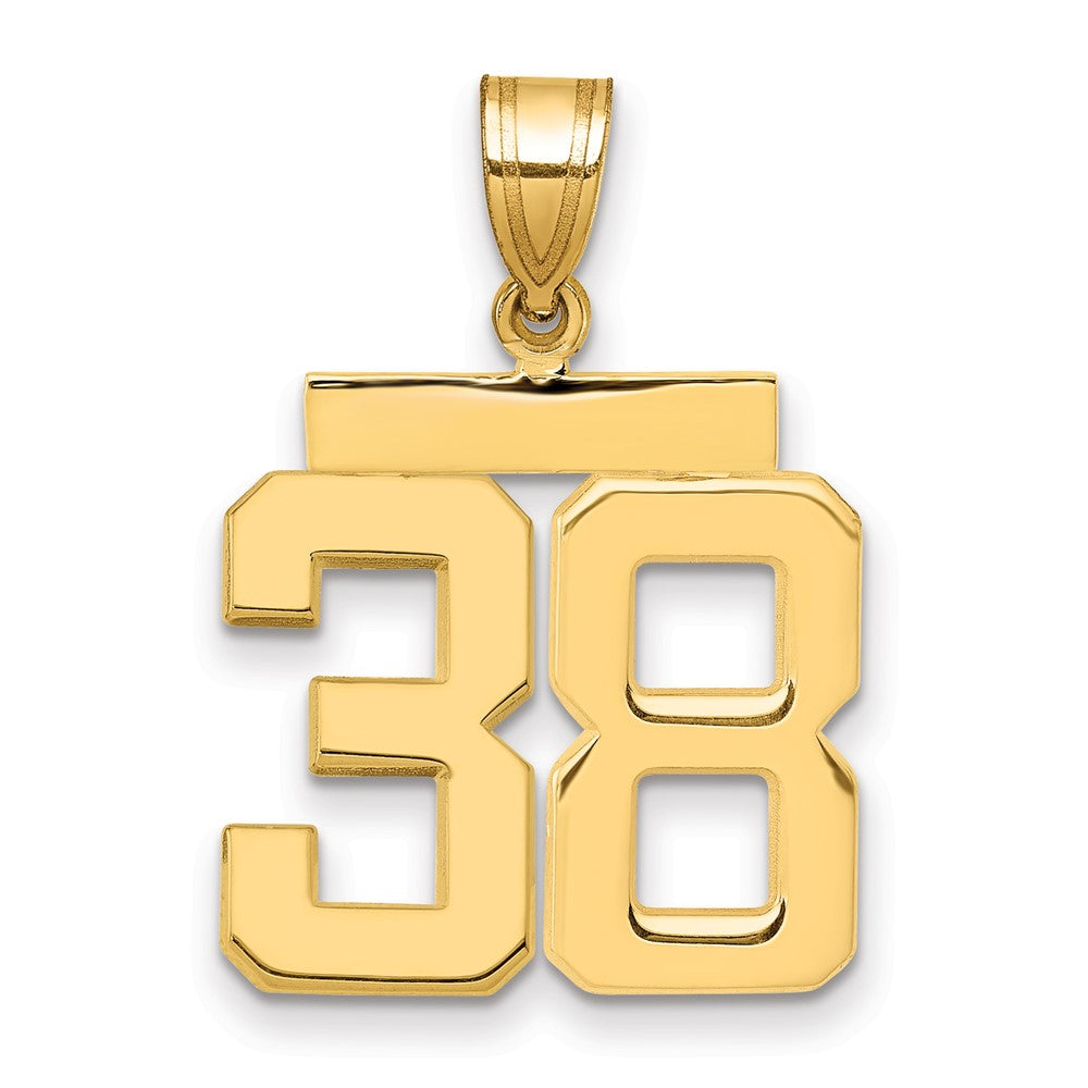 14k Medium Polished Number 38 Charm