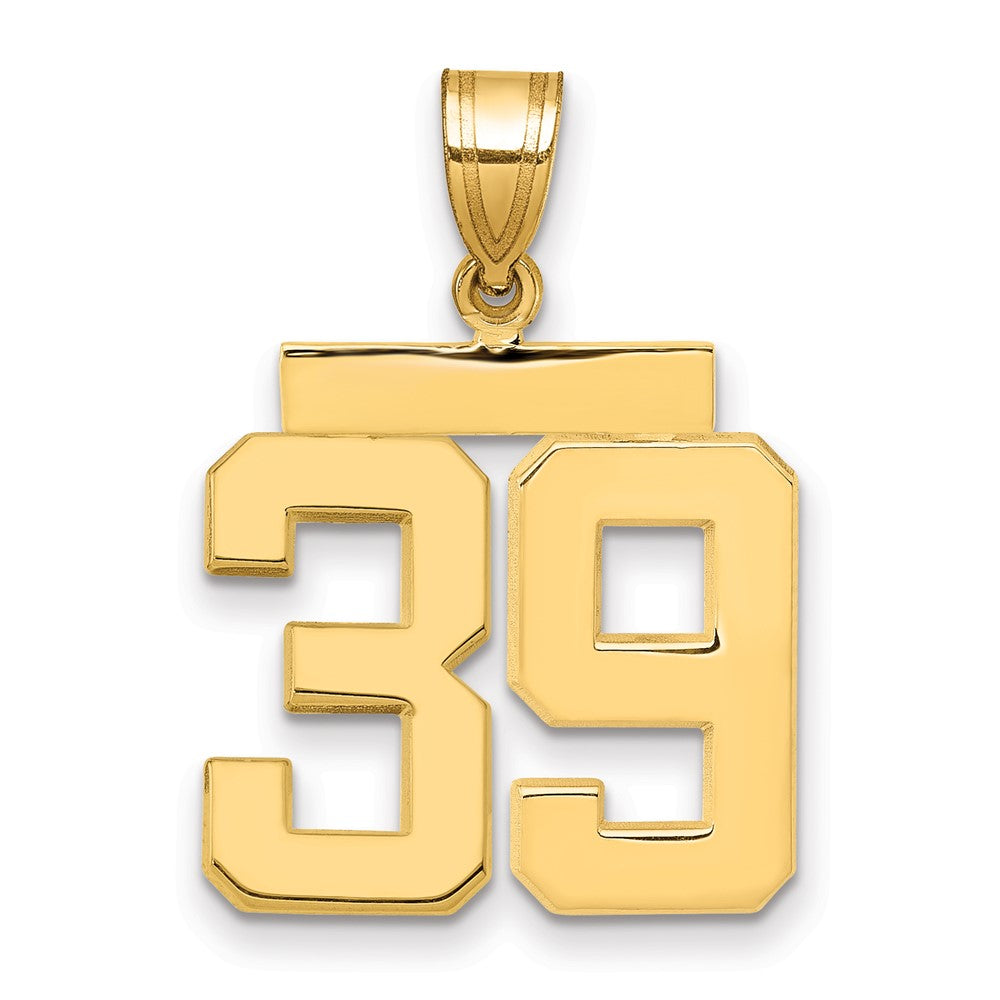 14k Medium Polished Number 39 Charm
