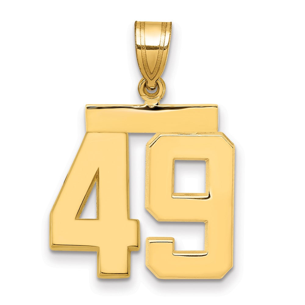 14k Medium Polished Number 49 Charm