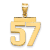 Load image into Gallery viewer, 14k Medium Polished Number 57 Charm
