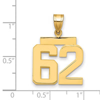 Load image into Gallery viewer, 14k Medium Polished Number 62 Charm
