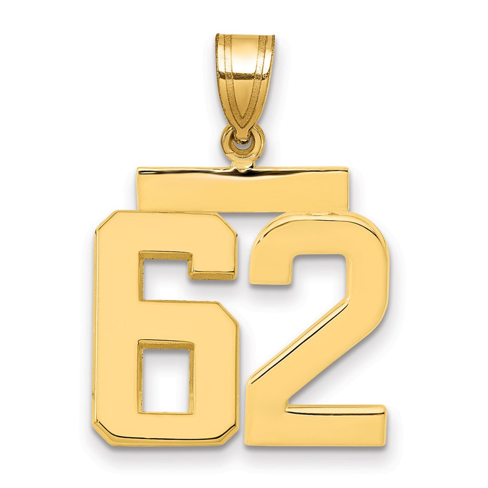 14k Medium Polished Number 62 Charm