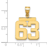 Load image into Gallery viewer, 14k Medium Polished Number 63 Charm
