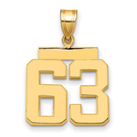 Load image into Gallery viewer, 14k Medium Polished Number 63 Charm
