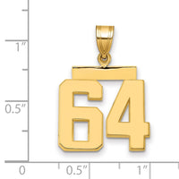 Load image into Gallery viewer, 14k Medium Polished Number 64 Charm
