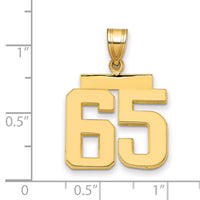 Load image into Gallery viewer, 14k Medium Polished Number 65 Charm
