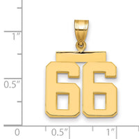 Load image into Gallery viewer, 14k Medium Polished Number 66 Charm
