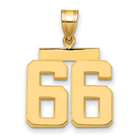 Load image into Gallery viewer, 14k Medium Polished Number 66 Charm
