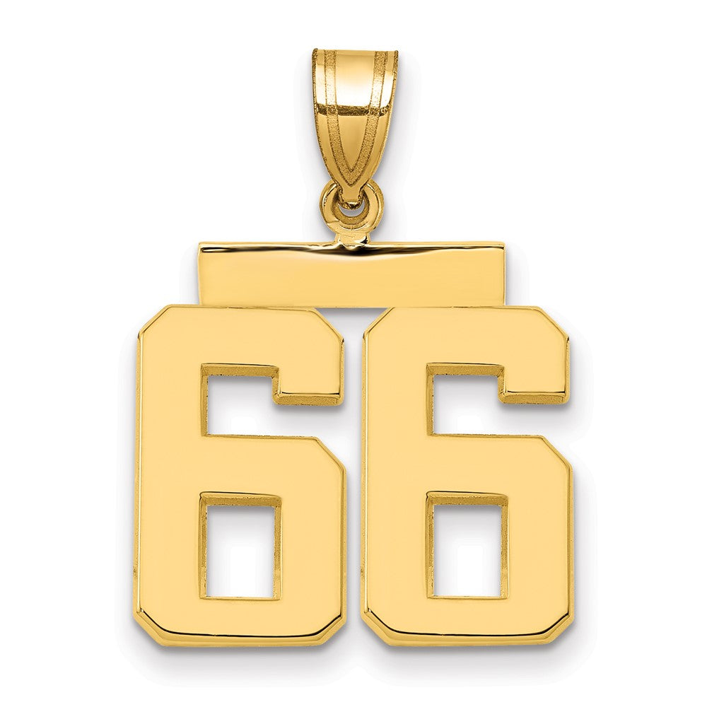 14k Medium Polished Number 66 Charm