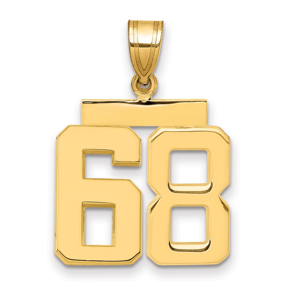 14k Medium Polished Number 68 Charm