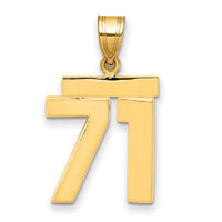 Load image into Gallery viewer, 14k Medium Polished Number 71 Charm
