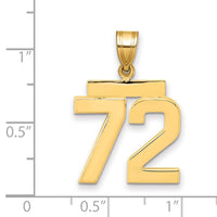 Load image into Gallery viewer, 14k Medium Polished Number 72 Charm
