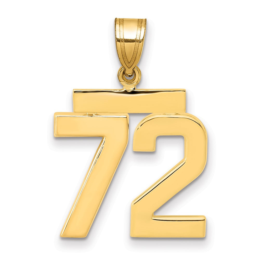 14k Medium Polished Number 72 Charm