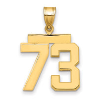 Load image into Gallery viewer, 14k Medium Polished Number 73 Charm
