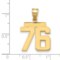 Load image into Gallery viewer, 14k Medium Polished Number 76 Charm
