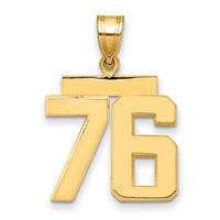 Load image into Gallery viewer, 14k Medium Polished Number 76 Charm
