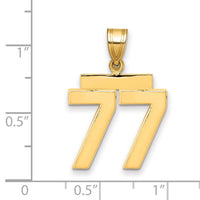 Load image into Gallery viewer, 14k Medium Polished Number 77 Charm
