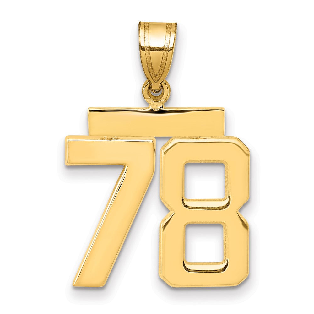 14k Medium Polished Number 78 Charm