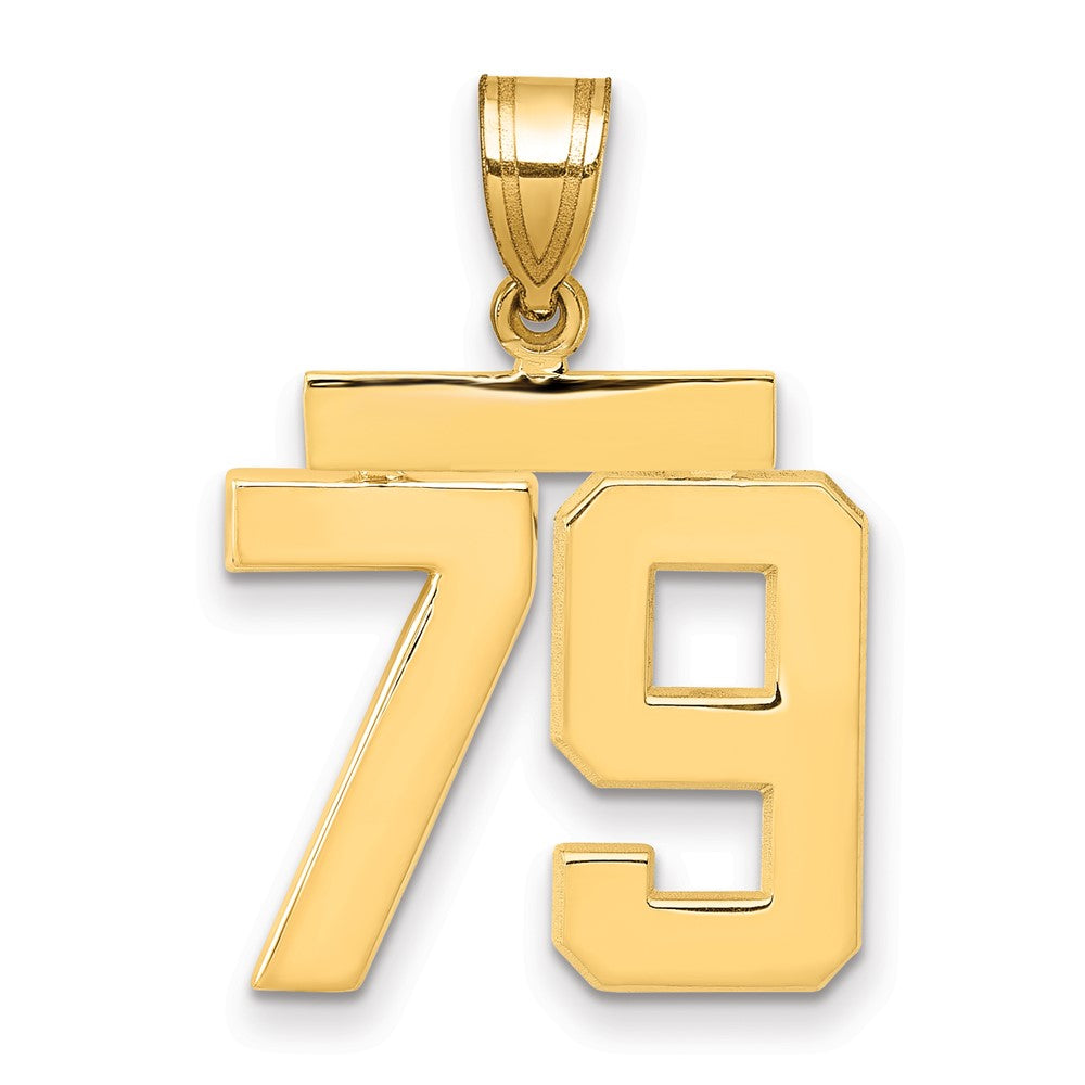 14k Medium Polished Number 79 Charm