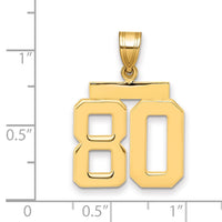 Load image into Gallery viewer, 14k Medium Polished Number 80 Charm
