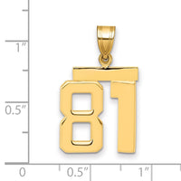 Load image into Gallery viewer, 14k Medium Polished Number 81 Charm
