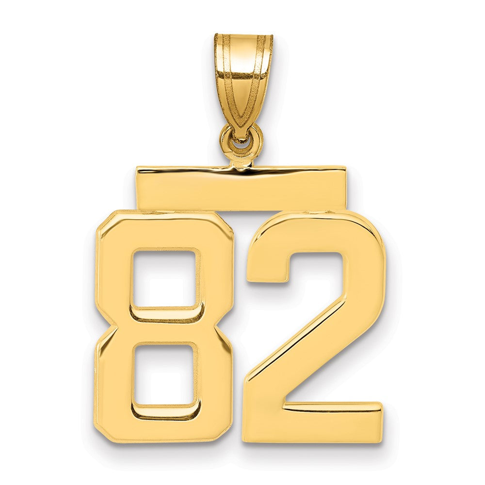 14k Medium Polished Number 82 Charm