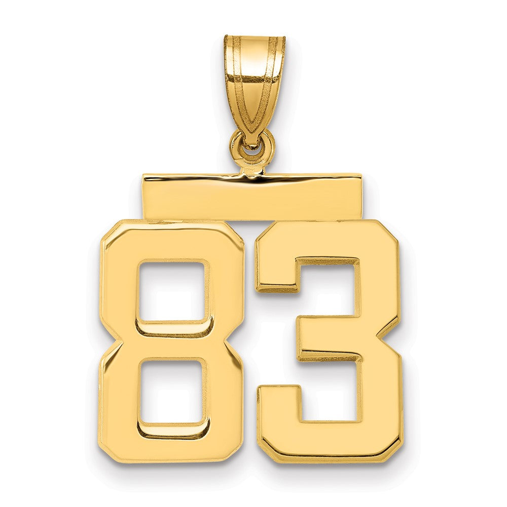 14k Medium Polished Number 83 Charm