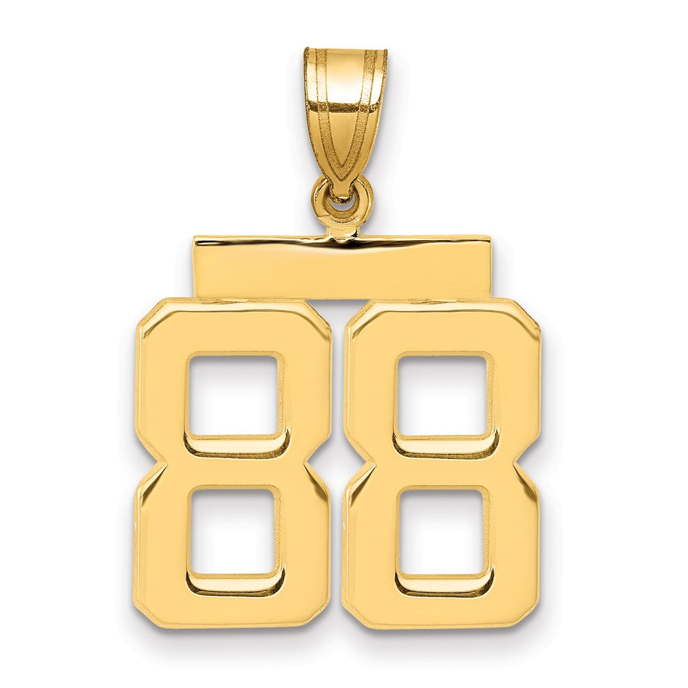14k Medium Polished Number 88 Charm
