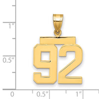 Load image into Gallery viewer, 14k Medium Polished Number 92 Charm
