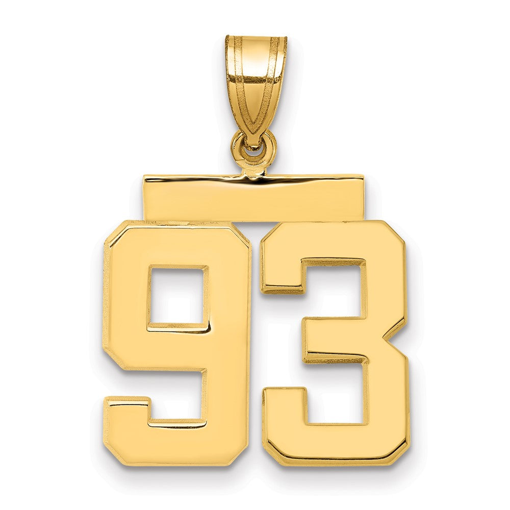 14k Medium Polished Number 93 Charm