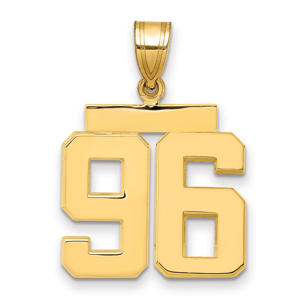 14k Medium Polished Number 96 Charm