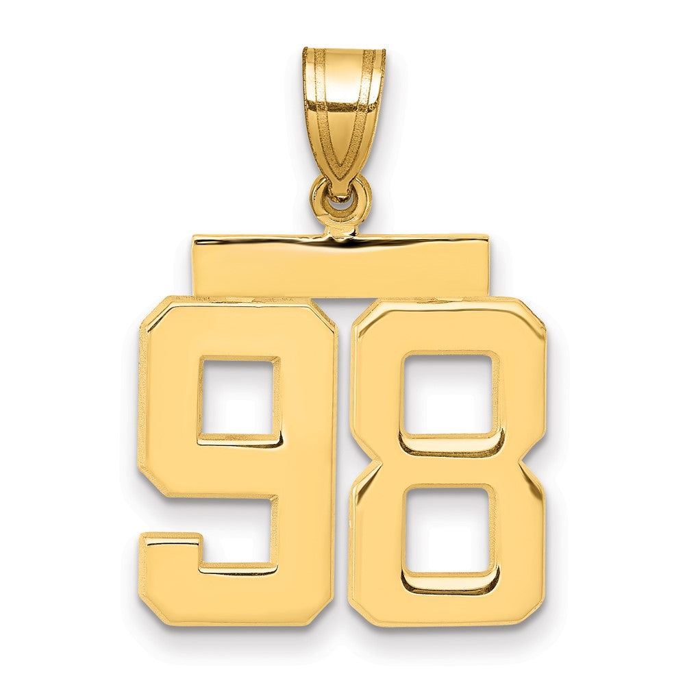14k Medium Polished Number 98 Charm