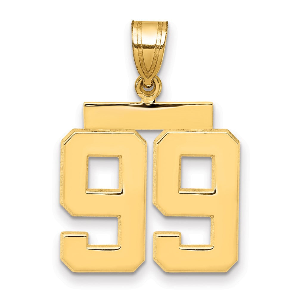 14k Medium Polished Number 99 Charm