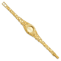 Load image into Gallery viewer, 14K Ladies Circular Champagne 22mm Dial Solid Nugget Watch
