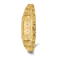 Load image into Gallery viewer, 14K Ladies Rectangular Champagne 15x31mm Dial Solid Nugget Watch
