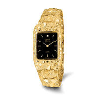 Load image into Gallery viewer, 14k Mens Squared Black 27x47mm Dial Solid Nugget Watch
