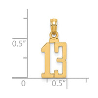 Load image into Gallery viewer, 14k Polished Number 13 Pendant
