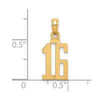Load image into Gallery viewer, 14k Polished Number 16 Pendant
