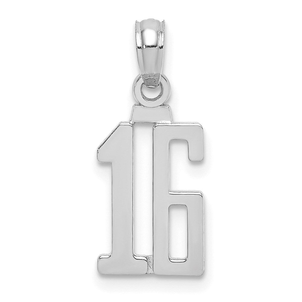 14kw Polished Number 16 Pendant