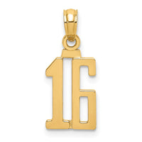 Load image into Gallery viewer, 14k Polished Number 16 Pendant
