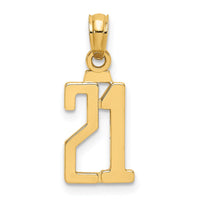 Load image into Gallery viewer, 14k Polished Number 21 Pendant
