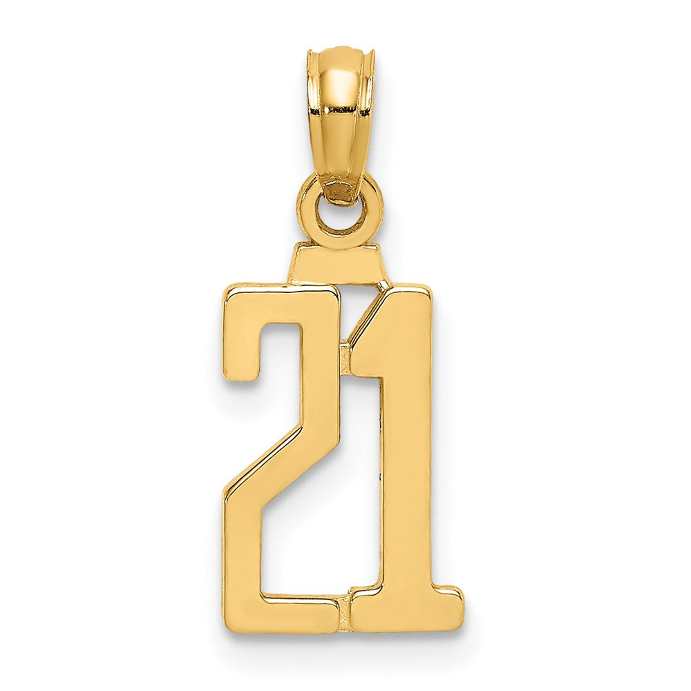 14k Polished Number 21 Pendant