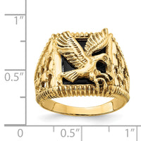 Load image into Gallery viewer, 14k Men&#39;s Onyx Eagle Ring
