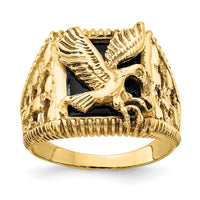 Load image into Gallery viewer, 14k Men&#39;s Onyx Eagle Ring
