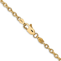 Load image into Gallery viewer, 14K 18 inch 3.2mm Round Open Link Cable with Lobster Clasp Chain

