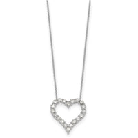 Load image into Gallery viewer, 14k White Gold Diamond Heart 18 inch Necklace
